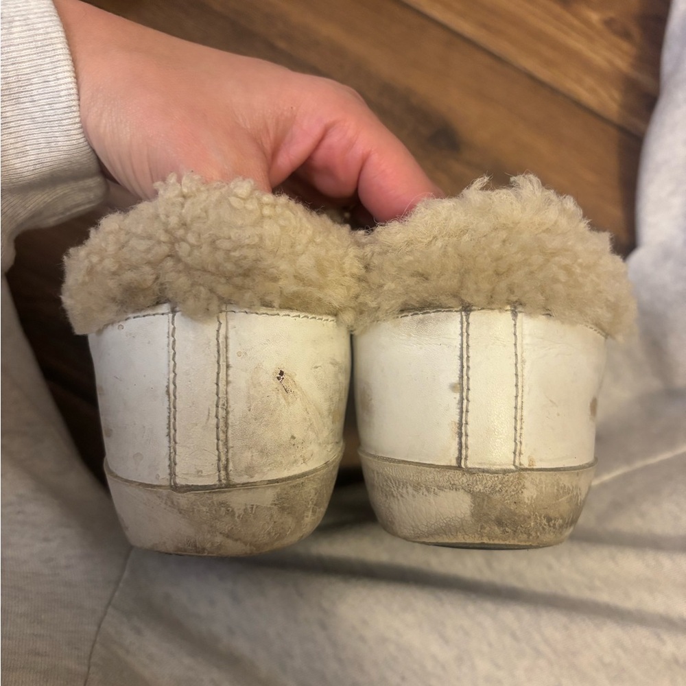 Golden Goose White and Cream Sherpa Lined Sneakers - Picture 11 of 13